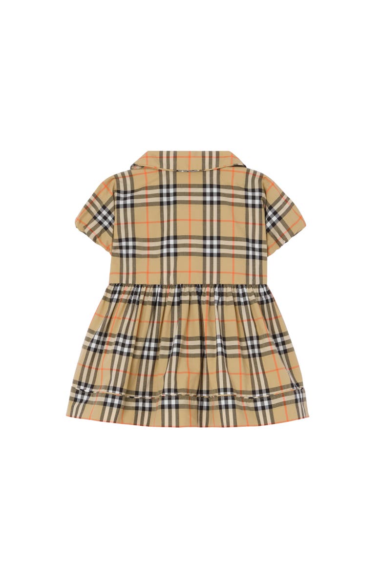 Burberry Check Cotton Dress with Bloomers, Alternate, color, Sand Beige