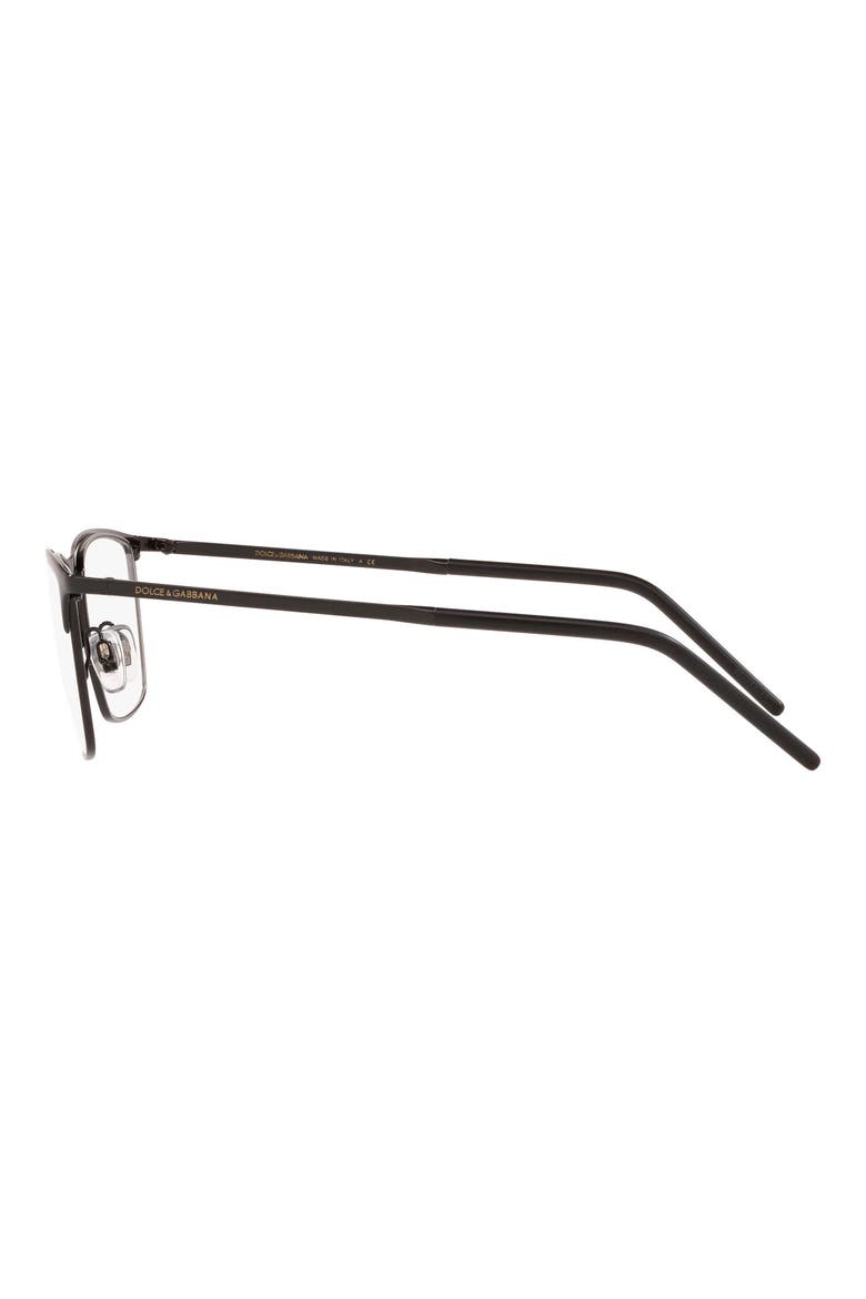 Dolce & Gabbana 57mm Rectangular Optical Glasses, Alternate, color, BLACK