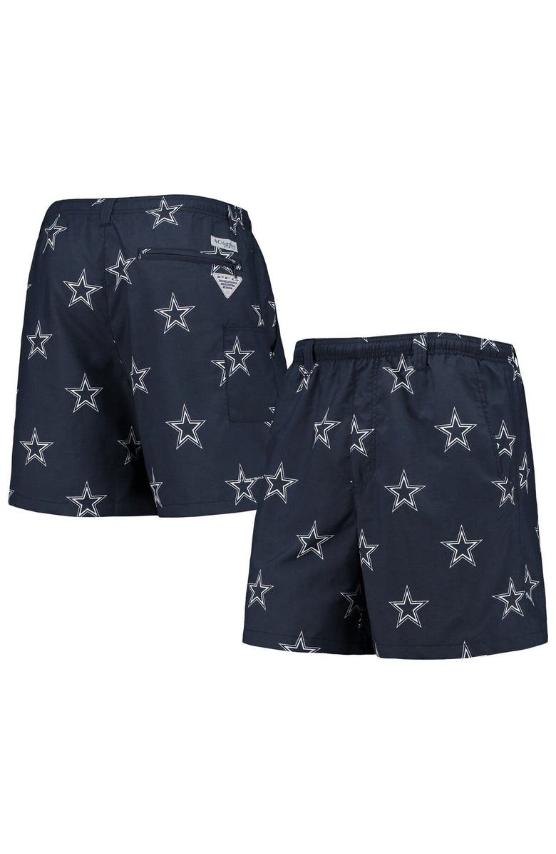 Columbia Men's Columbia Navy Dallas Cowboys Backcast II Omni-Shade Swim Shorts, Main, color, 