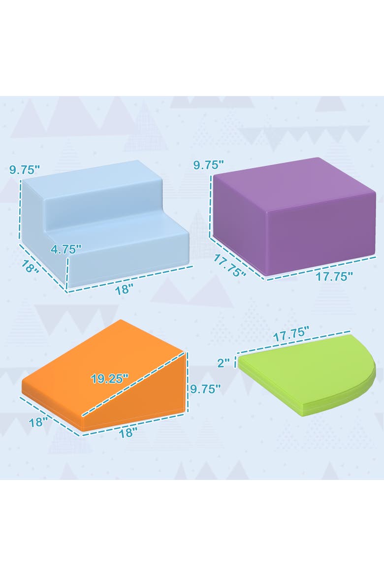 Foam Play Set for Toddlers, Easy-to-clean Soft & Safe Climbing Set, Alternate, color, Assorted