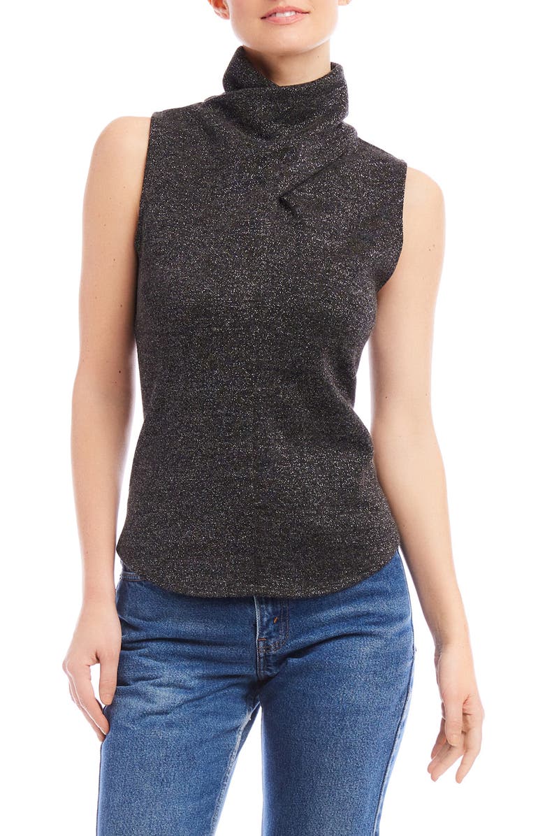 FIFTEEN TWENTY Abbey Metallic Sleeveless Turtleneck Top, Main, color,