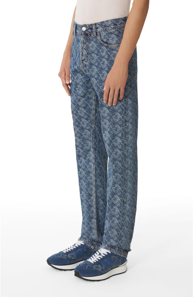 Lanvin Lunar Year Jacquard Denim Pants, Alternate, color, Blue