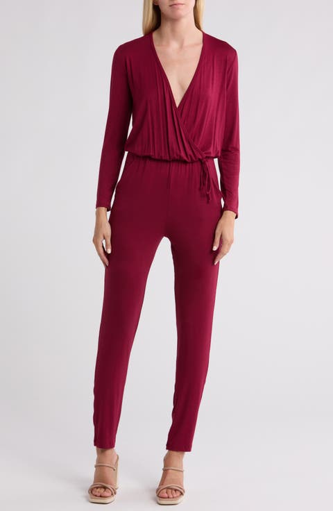 Long Sleeve Tie Waist Jumpsuit