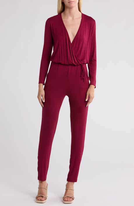 Long Sleeve Tie Waist Jumpsuit