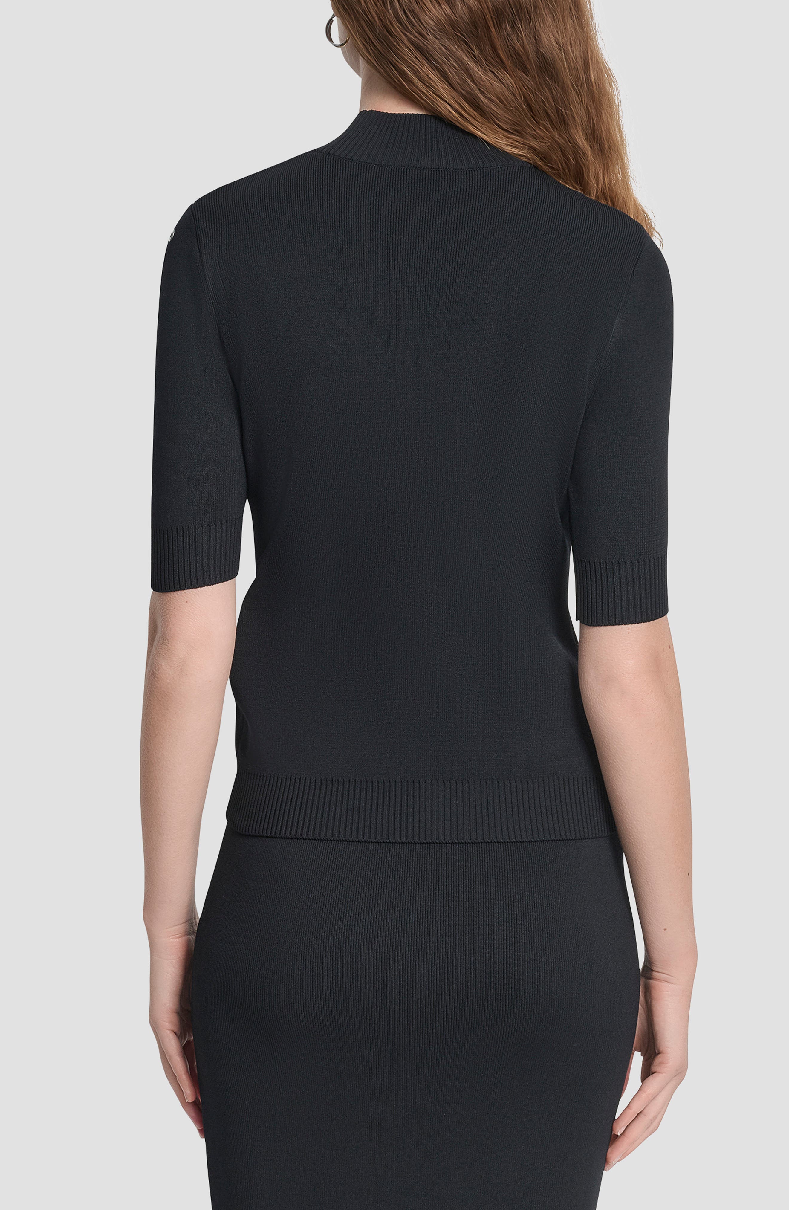 Cutout Grommet Mock Neck Sweater - image 2