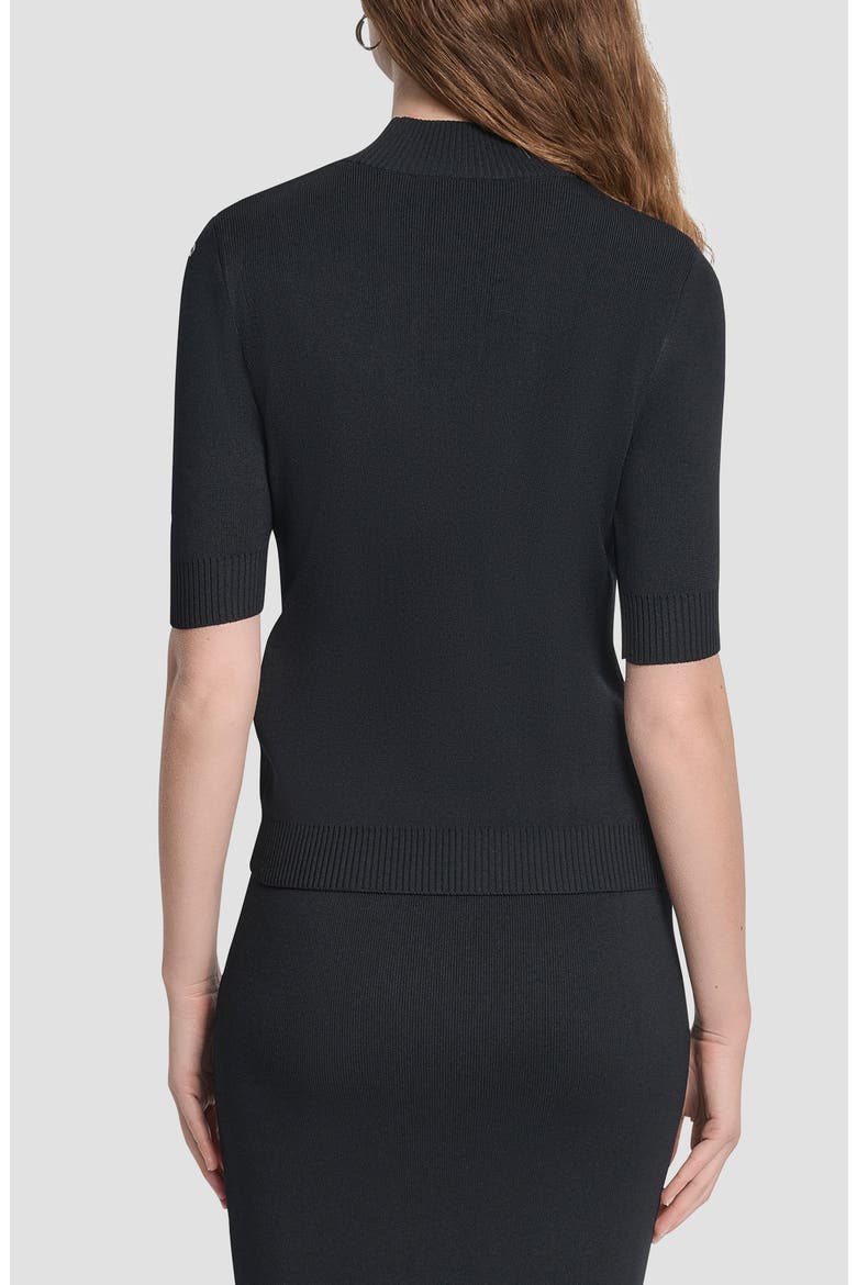 Cutout Grommet Mock Neck Sweater, Alternate, color, BLACK