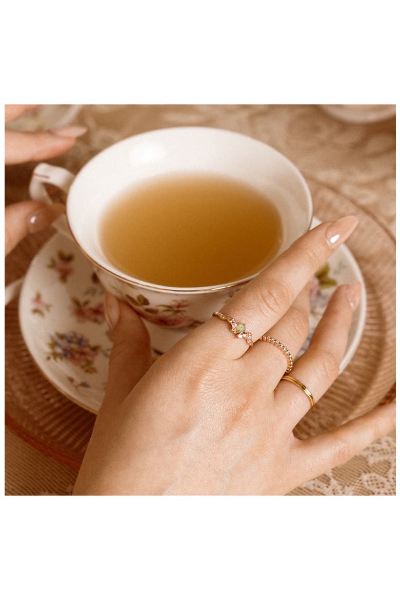 Lumi Flora Ring, Alternate, color, GOLD VERMEIL / GREEN