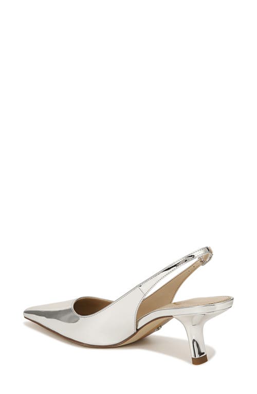 Sam Edelman Women's Bianka 60mm Metallic Leather Slingback Pumps In Soft Silver