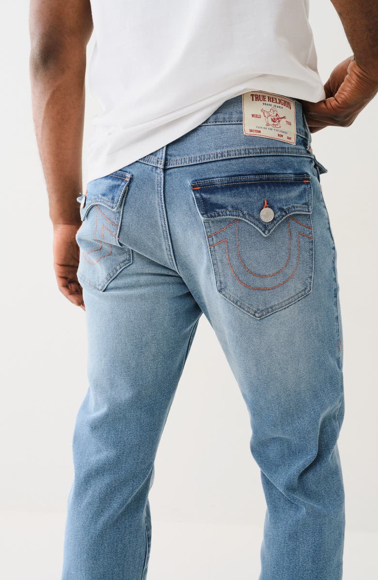 True Religion Ricky Snap Flap Straight Leg Jeans, Alternate, color, Medium Fre