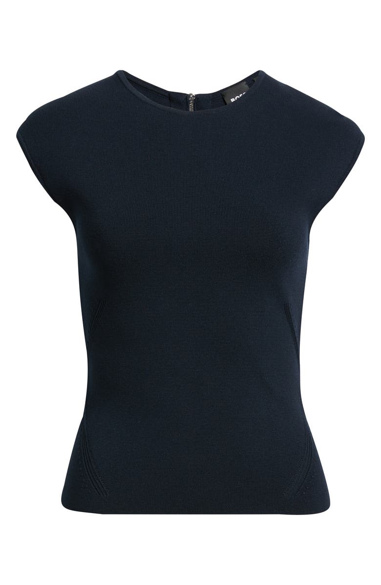 BOSS Farmera Zip Back Top, Alternate, color, Dark Blue