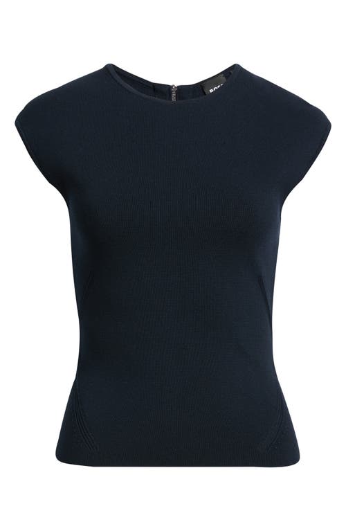 Hugo Boss Boss Farmera Zip Back Virgin Wool Top In Blue