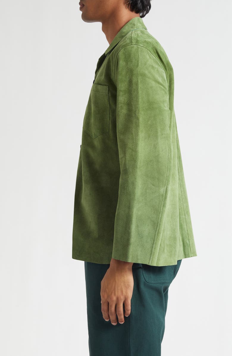 Bode Suede Overshirt, Alternate, color, Green