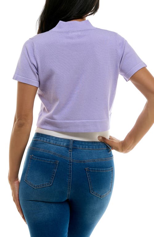Nina Leonard Knit Bolero In Lavender