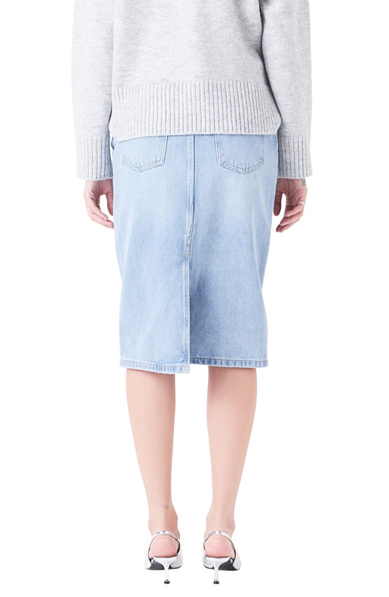 Grey Lab Denim Midi Skirt, Alternate, color,