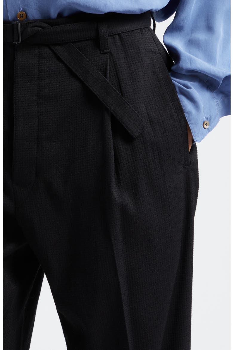 Easy Belted Pleated Pants, Alternate, color, BLACK BK999