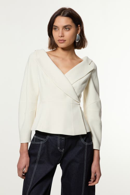 Karen Millen Compact Peplum Tailored Jacket In Neutral