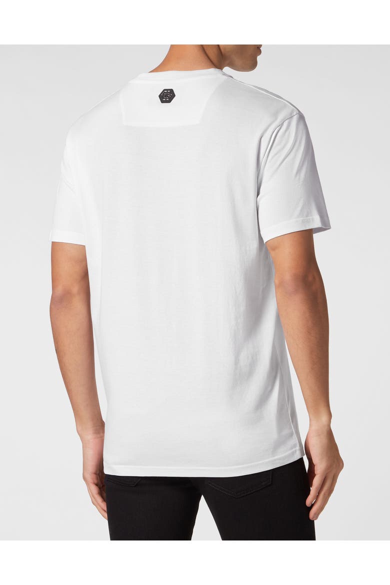 T-Shirt Round Neck Ss Skeleton Men, Alternate, color, white