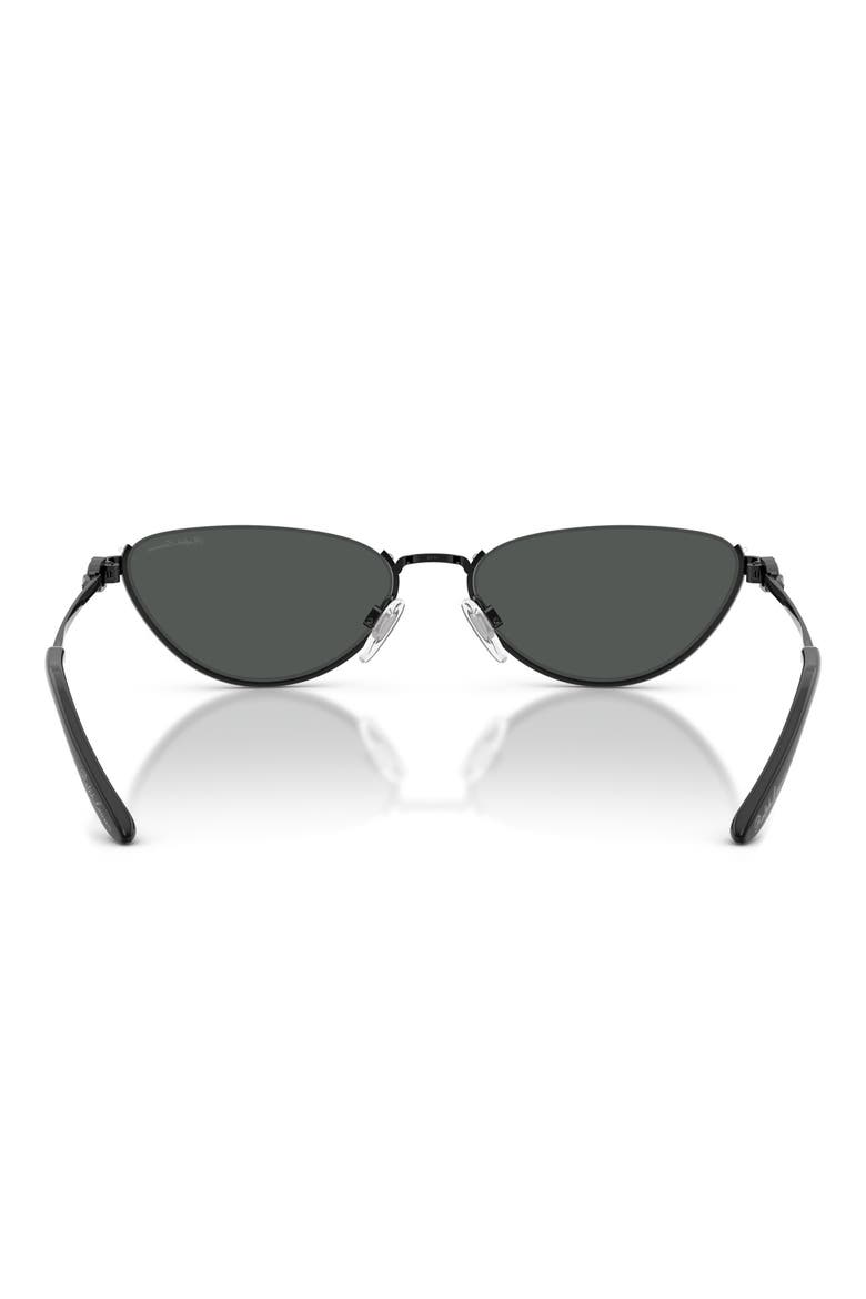 57mm Cat Eye Sunglasses, Alternate, color, SHINY BLACK / GREY