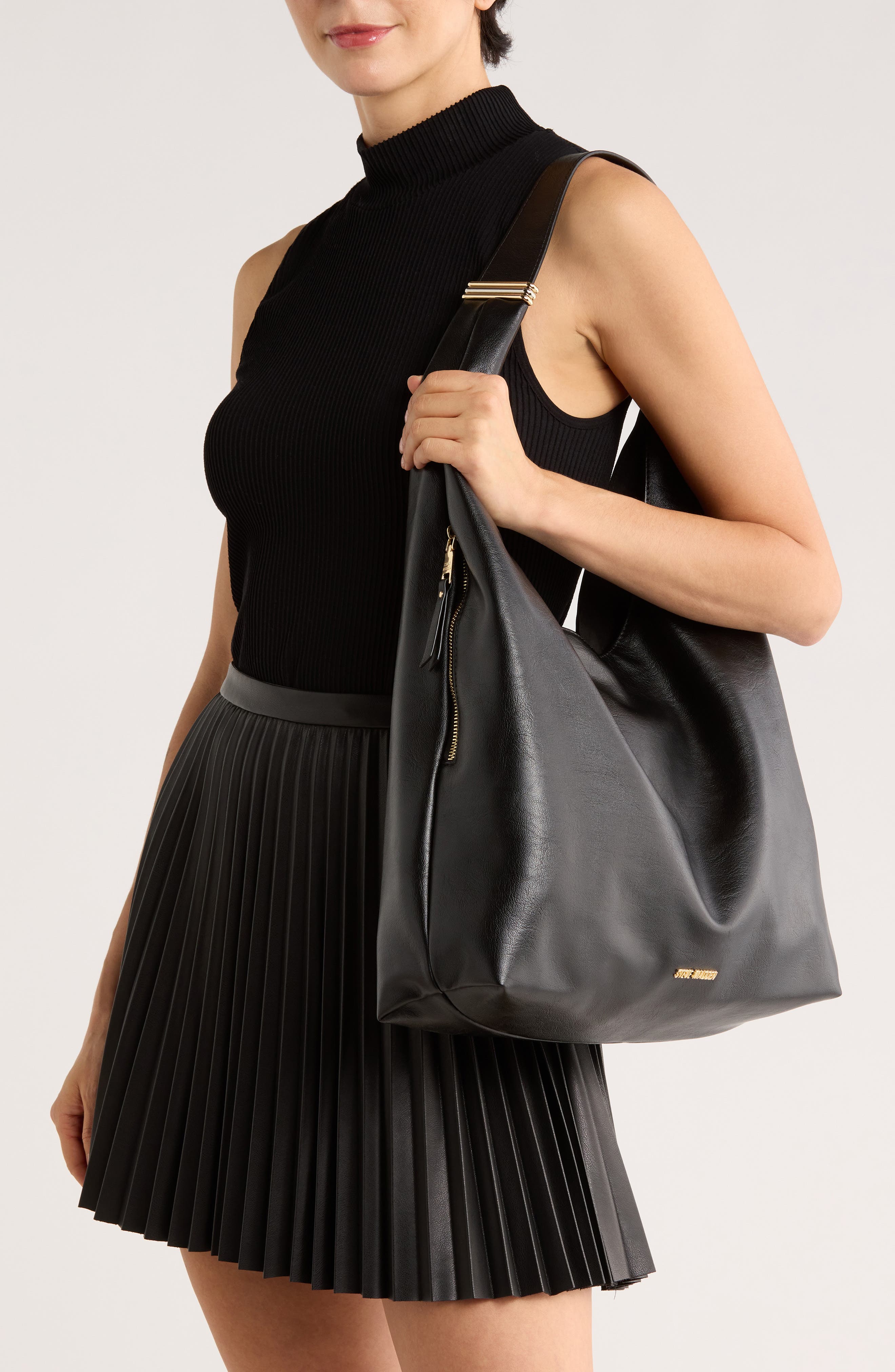 Steve Madden Nicola Hobo Bag, Alternate, color, Black