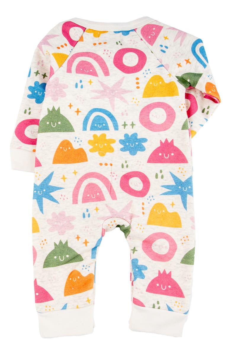 Miki Miette Bailey Print Cotton Henley Romper, Alternate, color, 