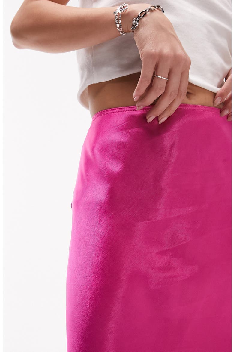 Bias Cut Satin Maxi Skirt, Alternate, color, PINK