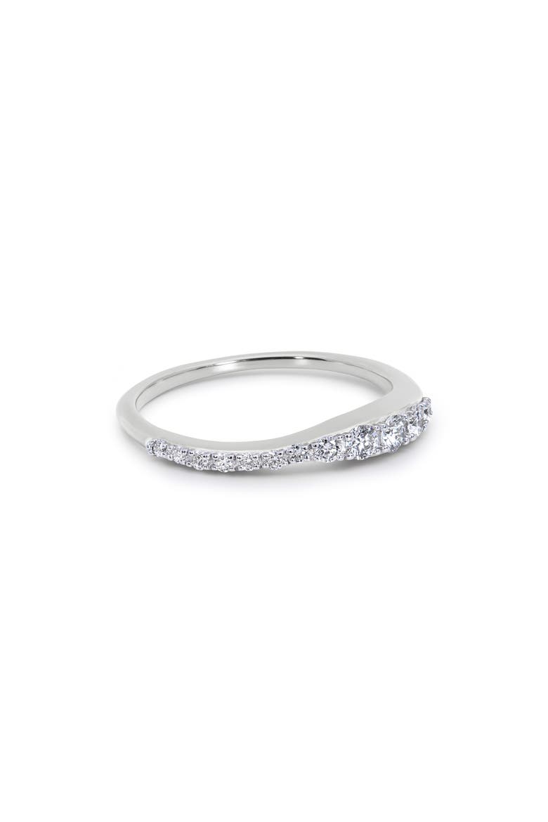 Riva Pavé Lab Grown Diamond Ring, Main, color, STERLING SILVER/ LAB DIAMOND