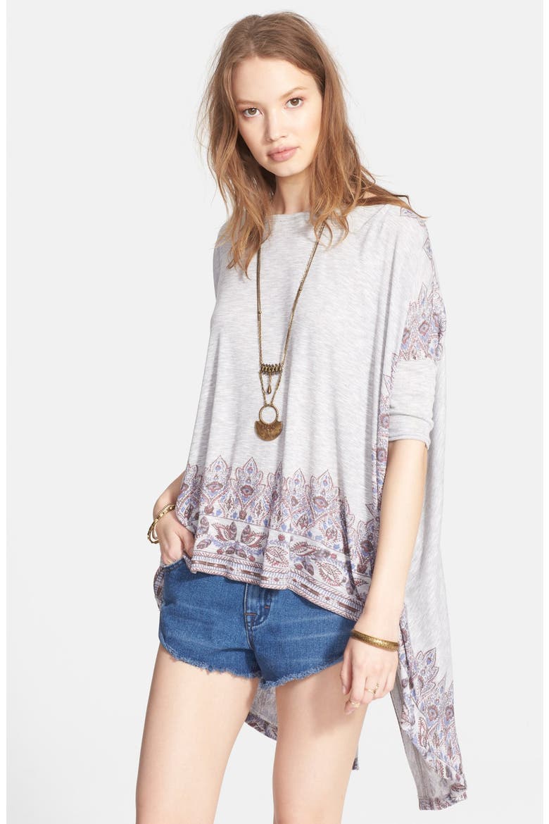 'Pick Me Up' Drapey Tee, Main, color, HEATHER GREY COMBO