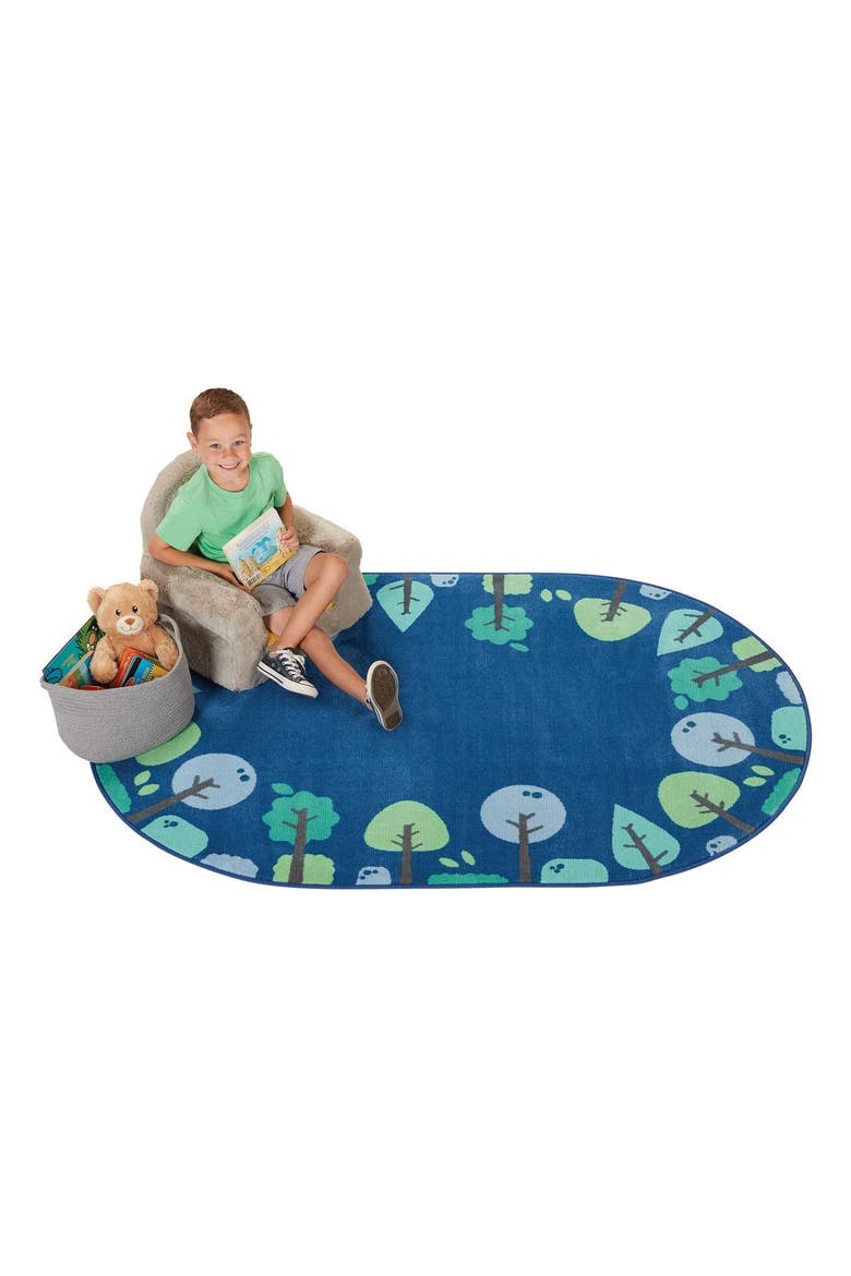 Tranquil Trees Carpets, Alternate, color, Blue