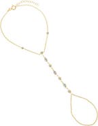 BY ADINA EDEN Colored CZ Multishape Bezel Hand Chain