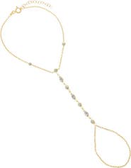 BY ADINA EDEN Colored CZ Multishape Bezel Hand Chain