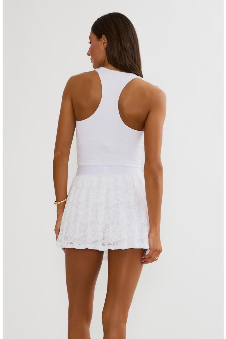 Irina Lace Pleated Miniskort, Alternate, color, WHITE LACE