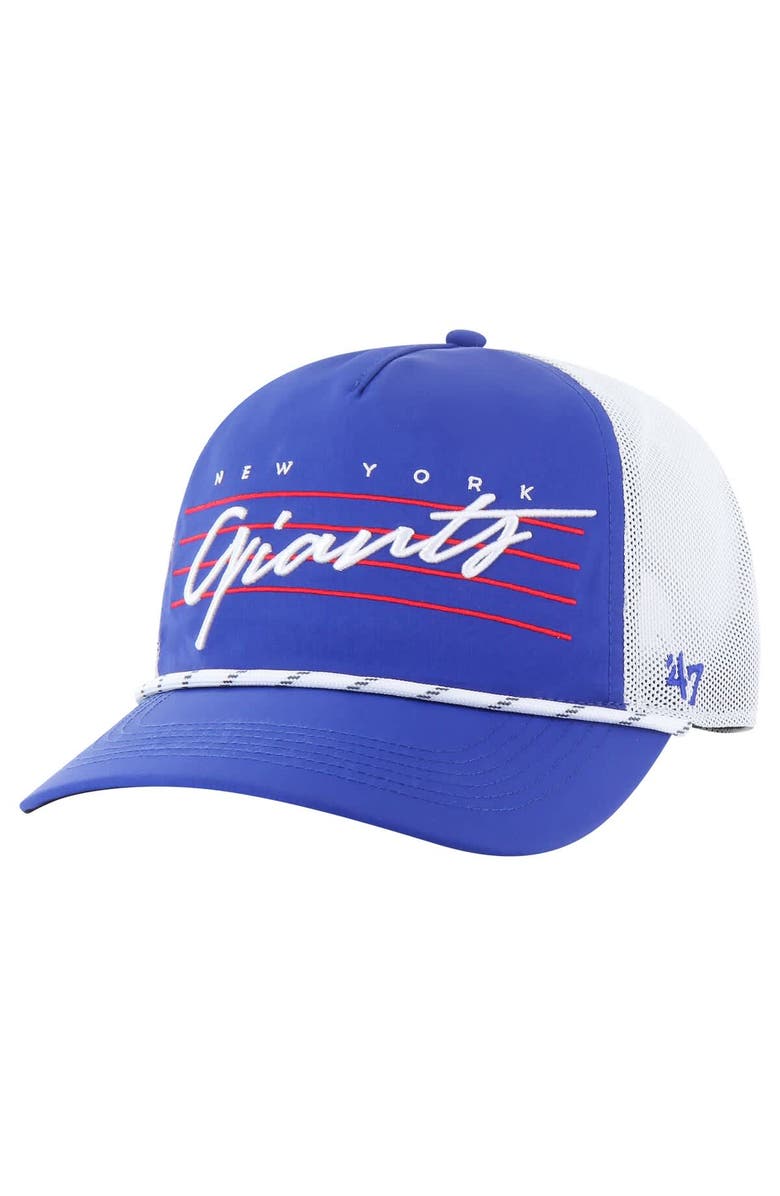 '47 Men's '47 Royal/White New York Giants Downburst Relaxed Hitch Trucker Adjustable Hat, Main, color, Royal