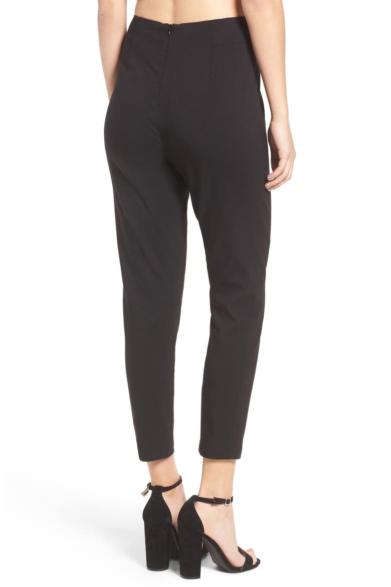 High Waist Pants, Alternate, color, BLACK