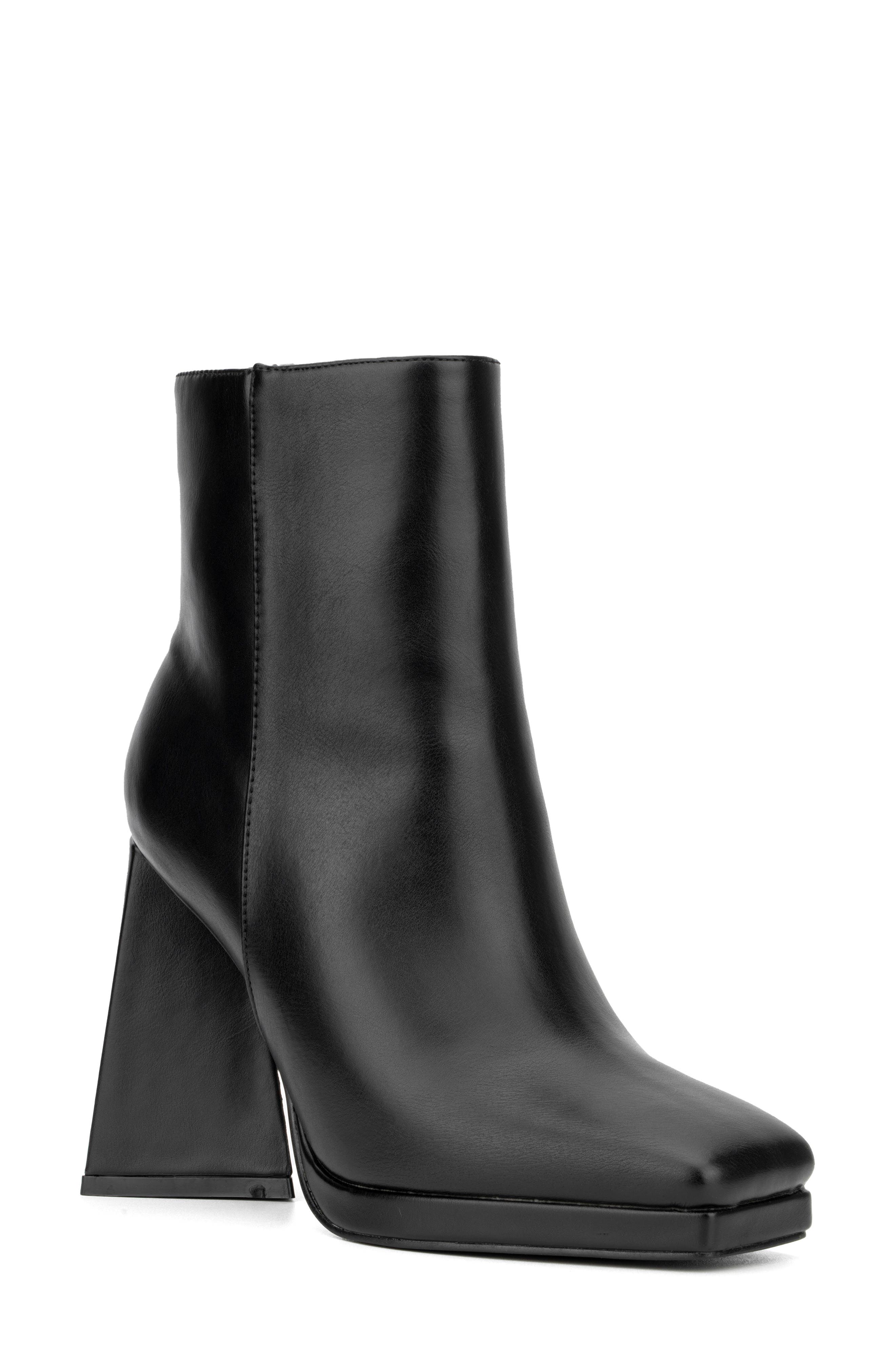 NEW YORK AND COMPANY Yolana Square Toe Bootie, Main, color, Black