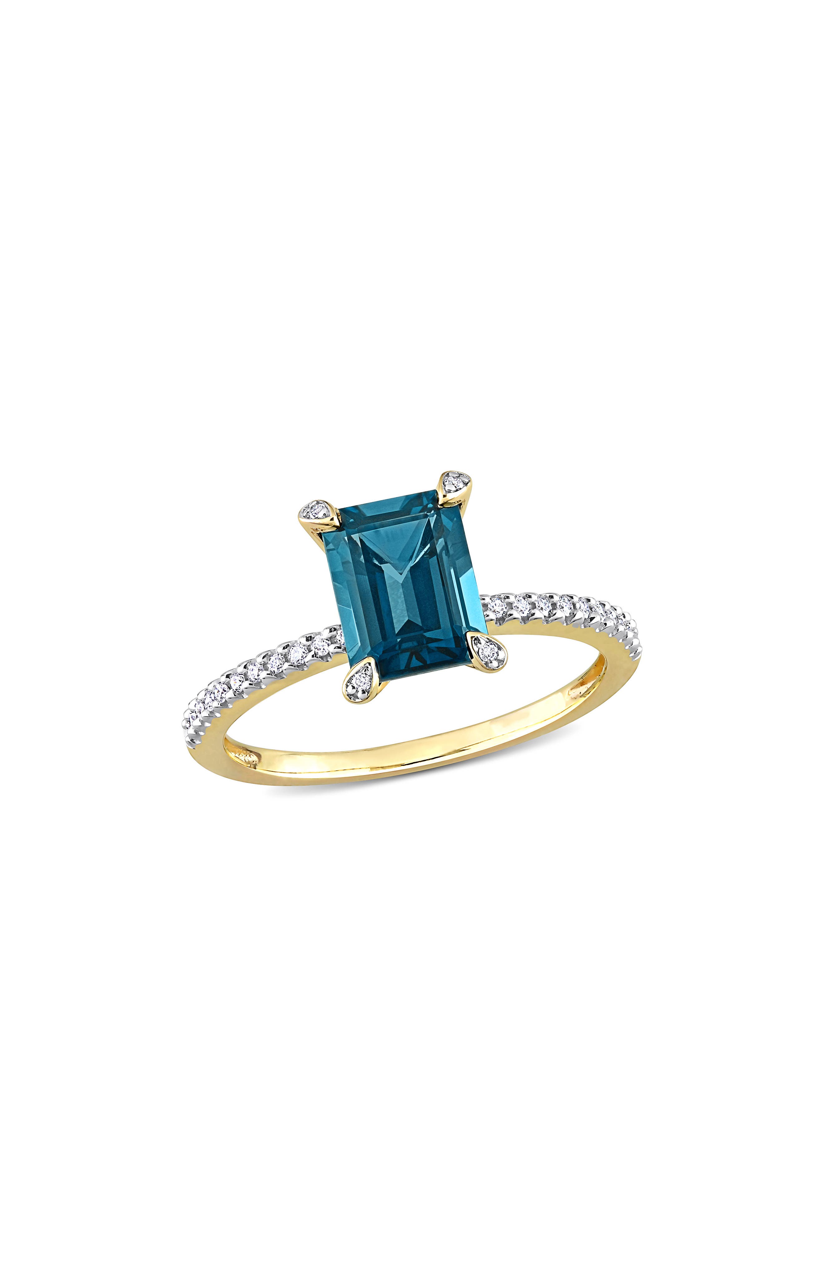 DELMAR London Blue Topaz & Diamond Ring
