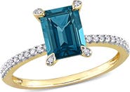 DELMAR London Blue Topaz & Diamond Ring