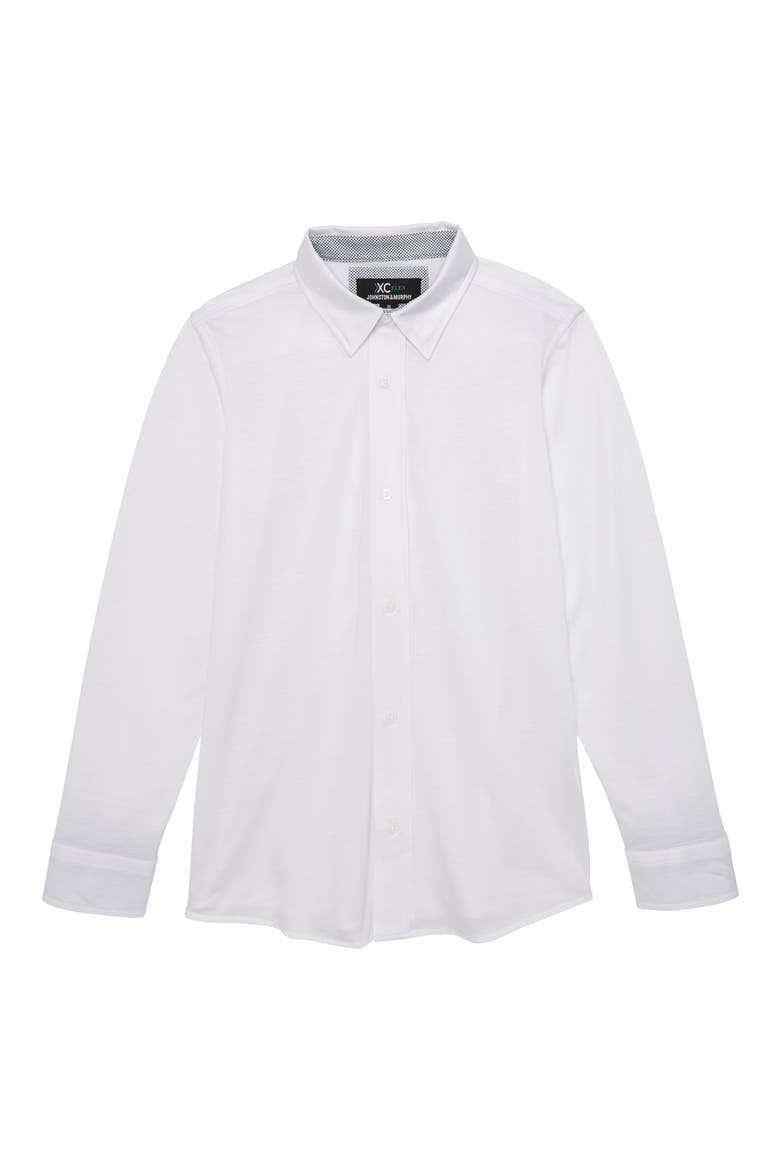 Kids' XC Flex Stretch Button-Up Shirt, Main, color, WHITE SOLID