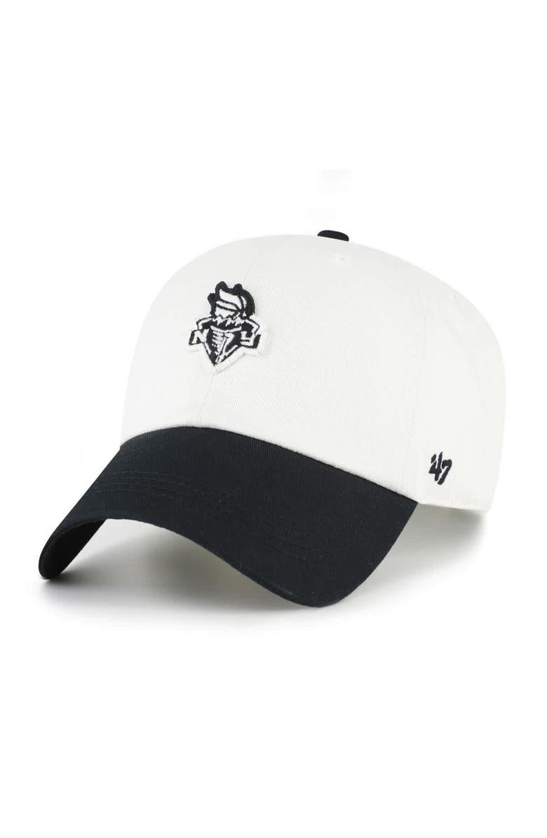 '47 Unisex '47  White/Black New York Liberty Contemporary Two-Tone Clean Up Adjustable Hat, Alternate, color, White
