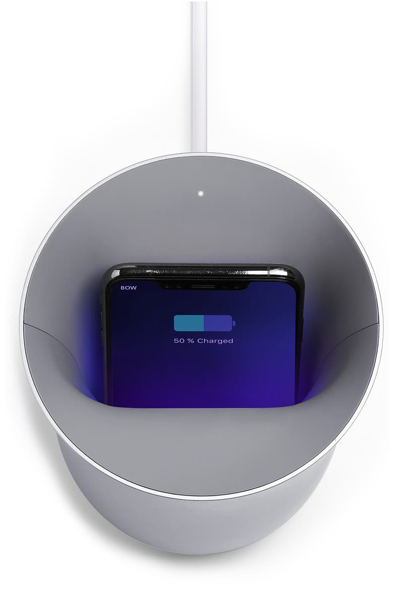 Oblio Wireless Charger & UV Cleaner, Alternate, color, SILVER TITANIUM