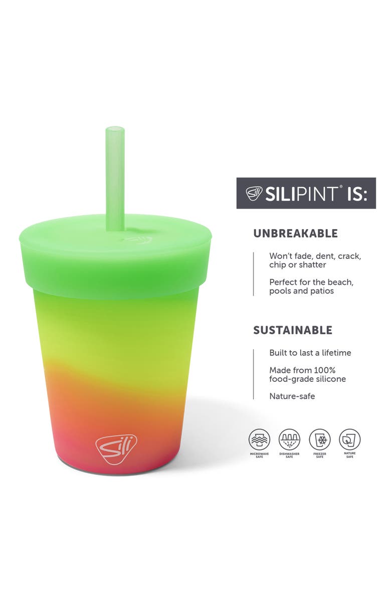 Silipint Kids Straw Tumblers 8oz 4 Pack, Alternate, color, 