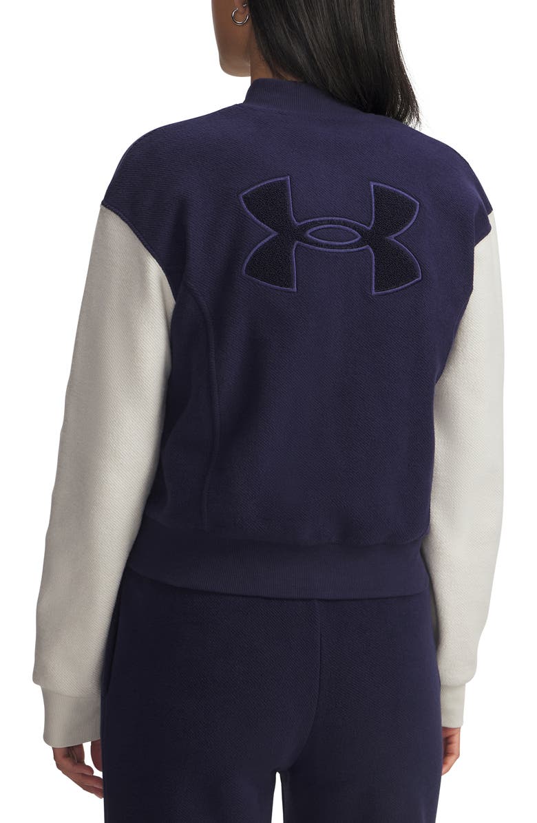 Under Armour Icon Terry Varsity Jacket, Alternate, color, Navy / White / Navy