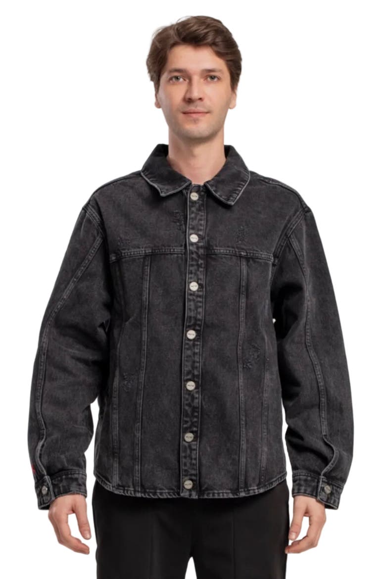 Pure Cotton Free Heaven Destroyed Denim Jacket, Alternate, color, blue