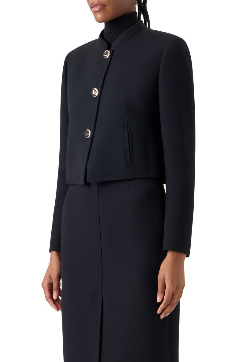 Kadet Short Wool Jacket, Alternate, color, BLACK