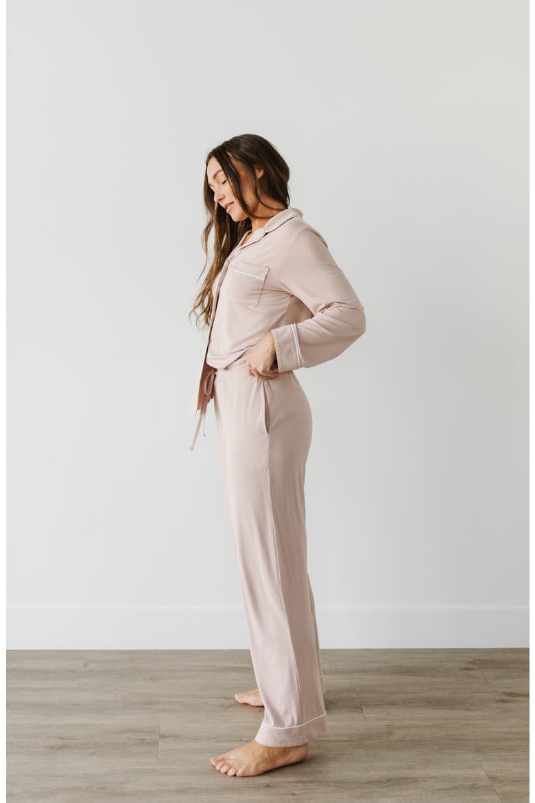 Long Sleeve Knit Pajamas, Alternate, color, BLUSH