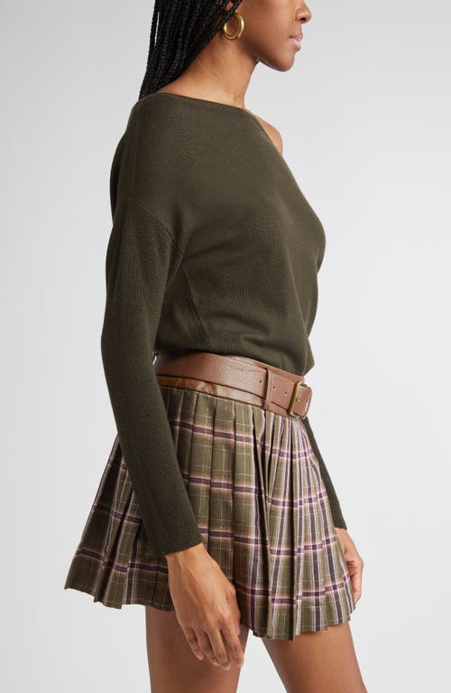 Ramy Brook Chance Wool Off The Shoulder Sweater In Green