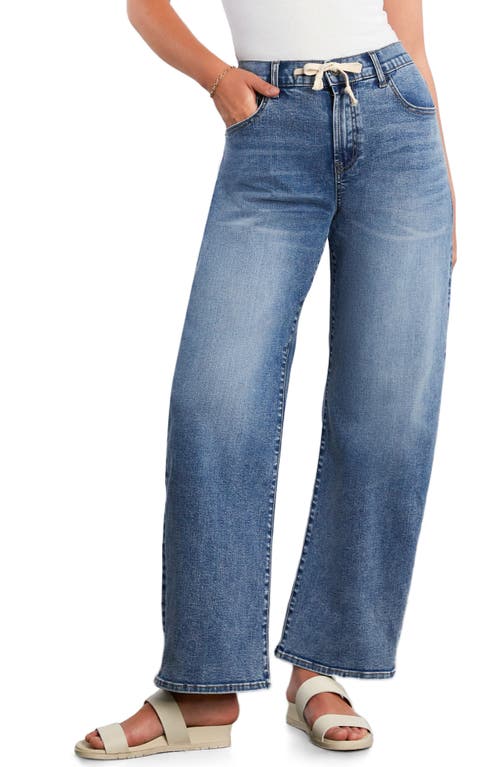 Hint Of Blu Ronnie Tie Front Barrel Leg Jeans In Blue