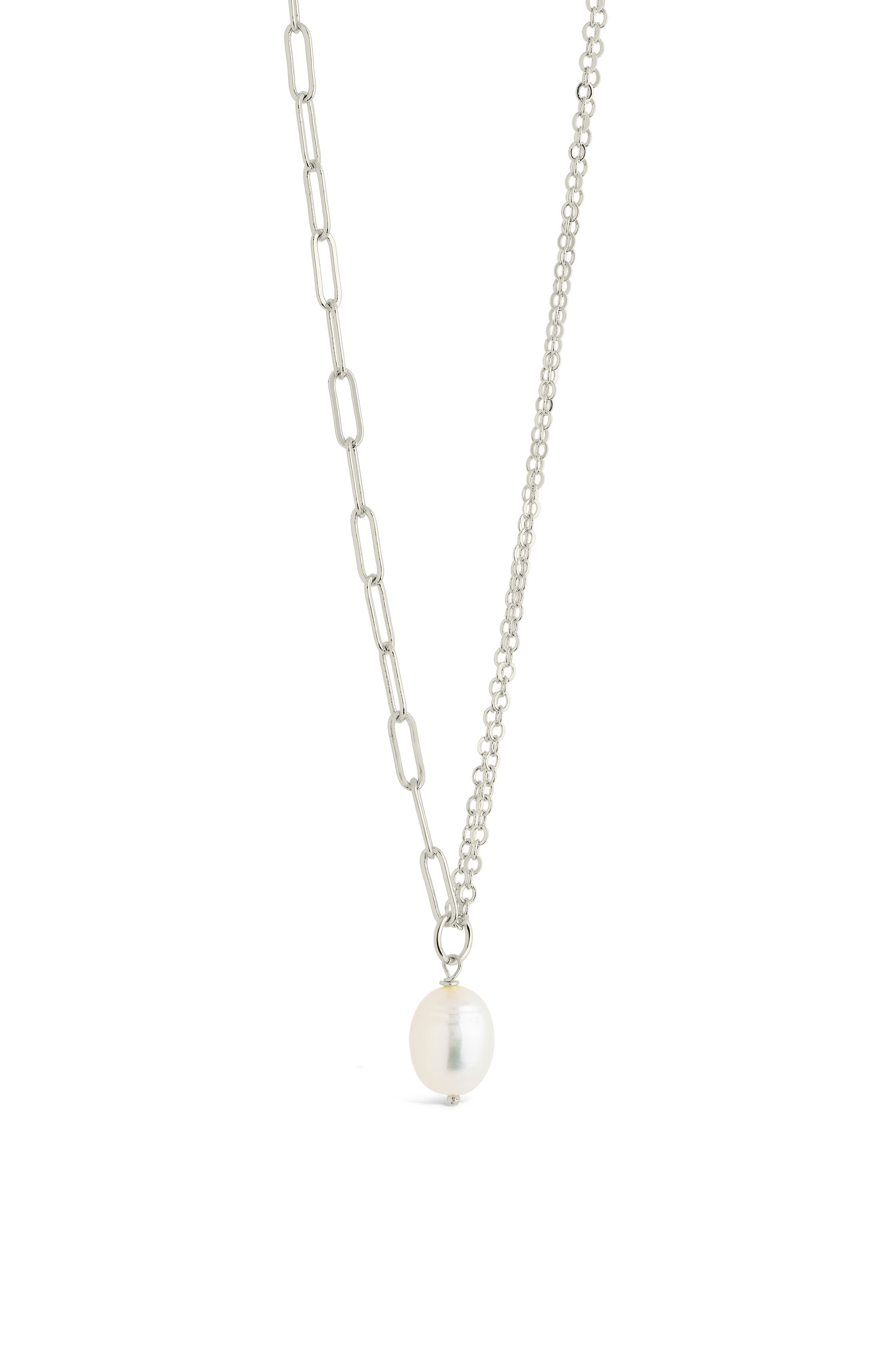 Sterling Forever River Pearl Mixed Chain Necklace