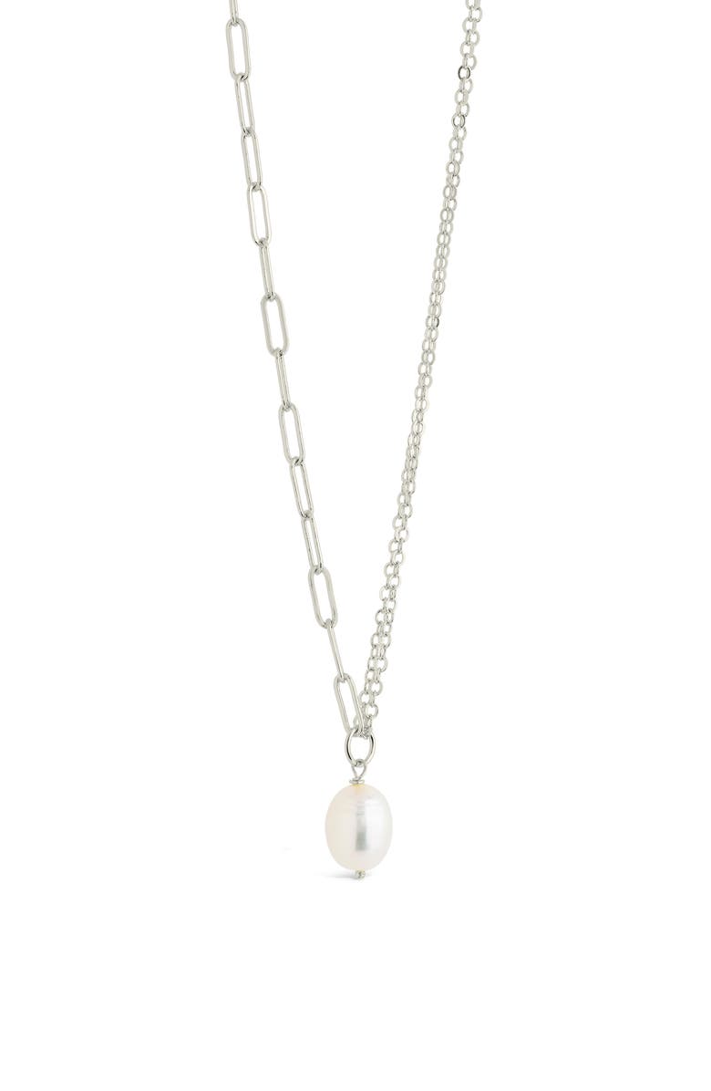 Sterling Forever River Pearl Mixed Chain Necklace, Main, color, Silver