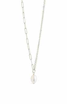 Sterling Forever River Pearl Mixed Chain Necklace