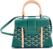 Pre-Owned Goyard Structured Saigon Top Handle Bag Coated Canvas with Leather Mini